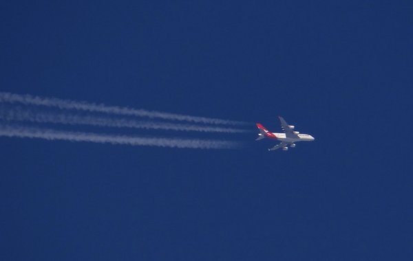 Quantas A380. No serial, because I was at work when it passed.