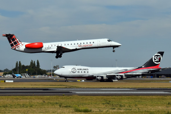 Logan Air G-SAJO + SF Airlines B744 B-2422