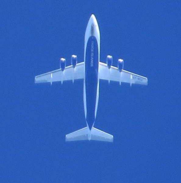 Ex Swissair RJ100 OY-RCC from Atlantic Airways. Text on fuselage is &quot;Faroe Islands&quot;.