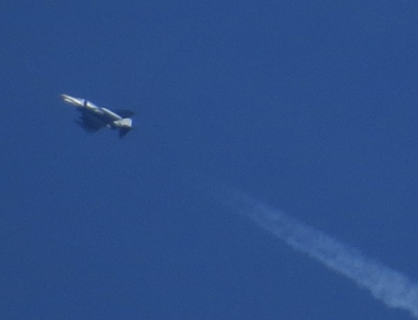 Just detected because of the contrail, this is most probably one of the last few Luftwaffe Phantoms from JG71. The F4F will be retired in June.