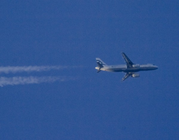 Aegean A320 (SX-DVS) flying at 35,000 ft from NTE to ATH