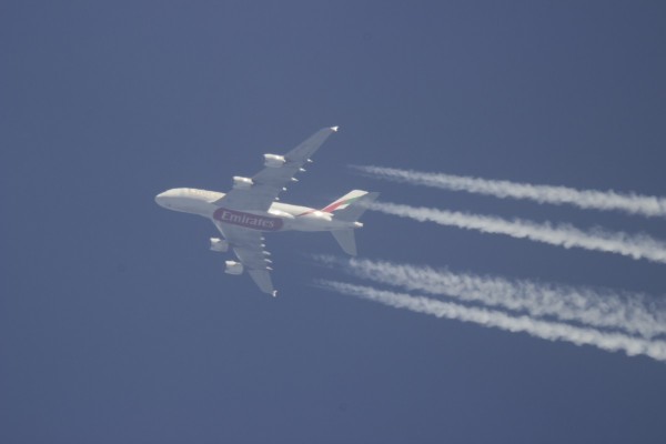 Emirates A380 (A6-EDL) flying at 40,000 ft from DXB to BCN