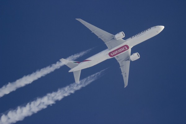 Emirates 773 (A6-END) flying at 36,000 ft from DXB to BHX