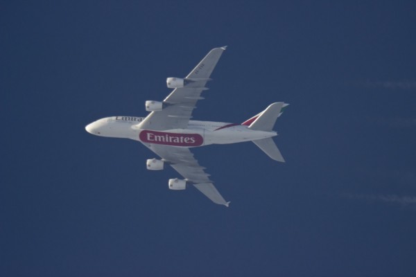 Emirates A380 (A6-EDR) flying at 40,000 ft from DXB to LHR