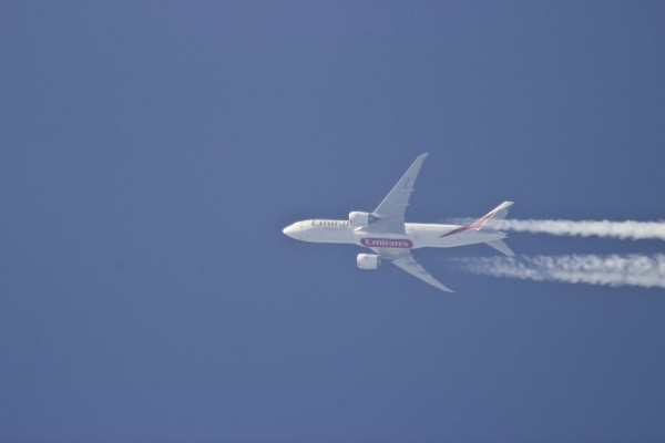 Emirates 772 (A6-EWF) flying at 38,000 ft from DXB to LYS