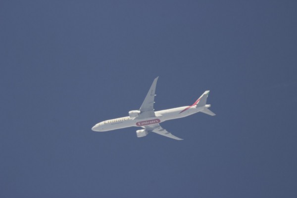 Emirates 773 (A6-EGR) flying at 38,000 ft from DXB to NCE