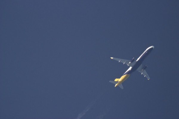 Monarch Airlines A321 (G-ZBAO) flying at 35,000 ft from MAN to HRG