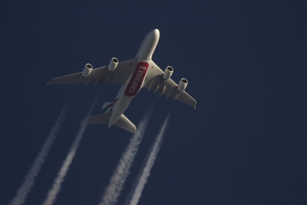 Emirates A380 (A6-EER) flying at 38,000 ft from DXB to LHR (1)