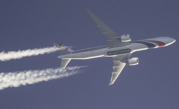 Biman Bangladesh 773 (S2-AFP) flying at 36,000 ft from DAC to LHR