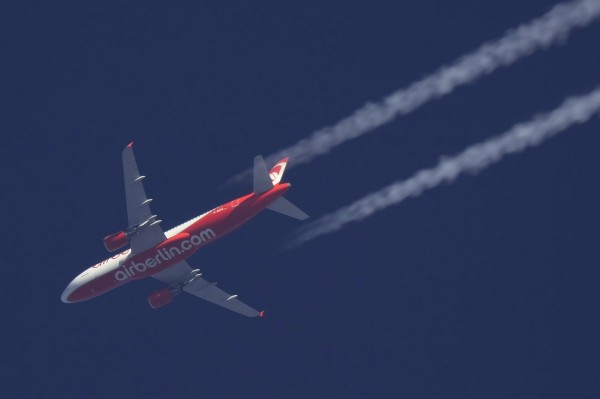 Air Berlin A320 (D-ABFN) flying at 38,000 ft from PMI to MUC