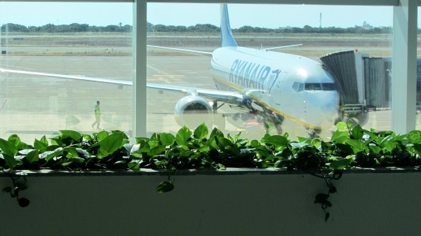 The plane at gate 2