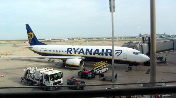 At gate in Barcelona