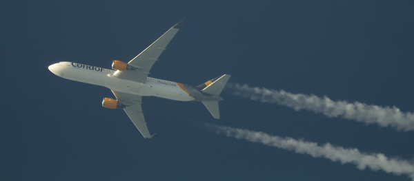 CONDOR BOEING 767 D-ABUS GOING EAST AS DE2227 PUJ--FRA AT 37,000FT.