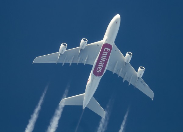 EMIRATES AIRBUS A380 A6-EUC ROUTING JFK-MILAN AS EK206   41,000FT.