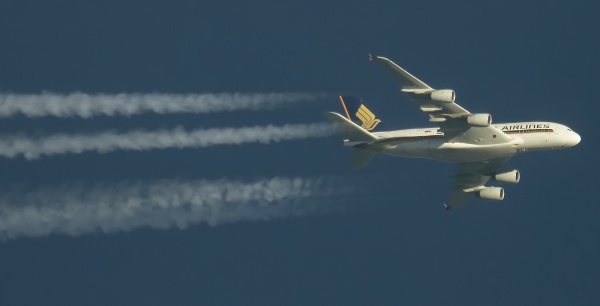SINGAPORE AIRLINES AIRBUS A380 ROUTING JFK-FRA AS SIA25  41,000FT.