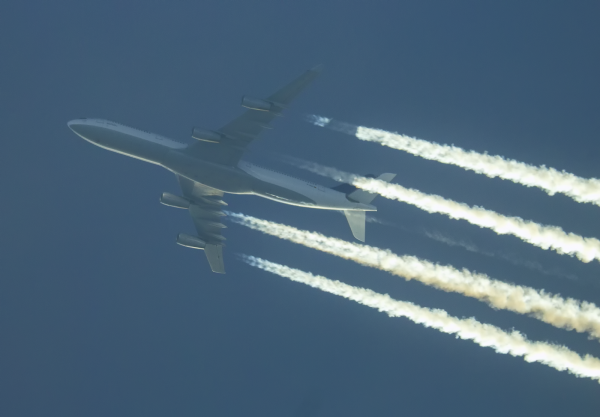 LUFTHANSA AIRBUS A340 D-AIGS ROUTING SAN JOSE--FRANKFURT AS LH519   37,000FT.IN TO THE SUN.