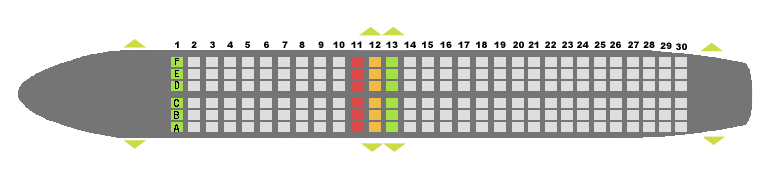 Seatmap Thomas Cook Belgium Airbus A320