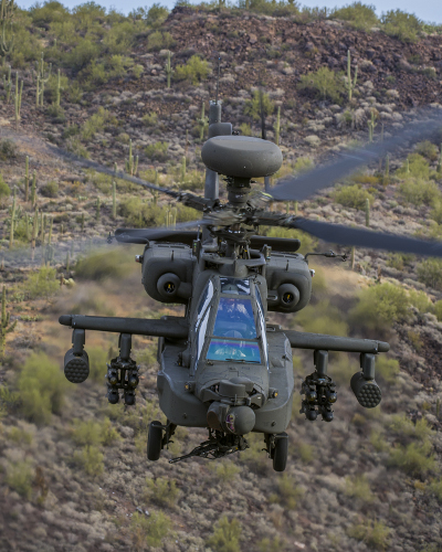 Apache AH 64E ground to air shoot in the Arizona desert