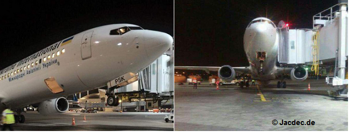 Ukraine International Airlines Boeing 737-900 tail-tip at Ben-Gurion TLV