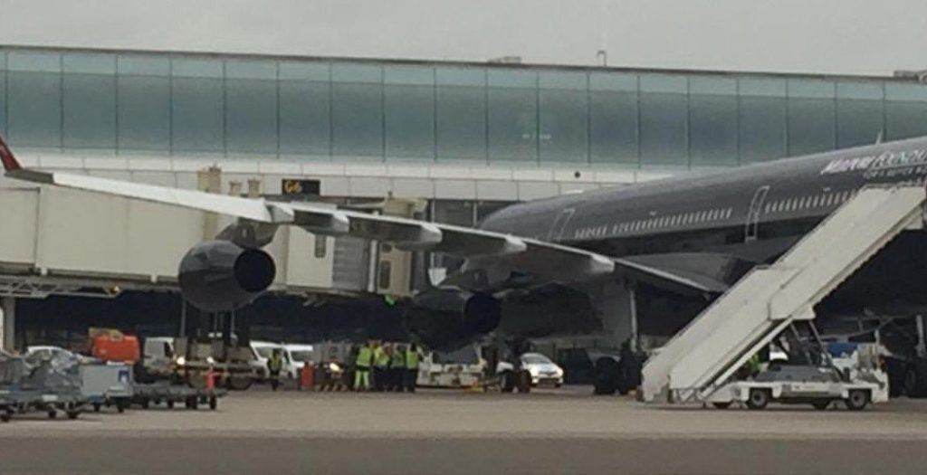 HiFly A340 hit boarding bridge at Amsterdam