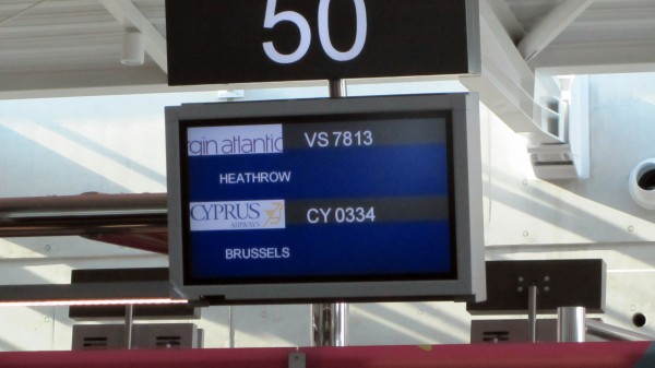 Our flight announced together with a CY/VS flight to LHR