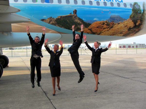 Happy cabin crew