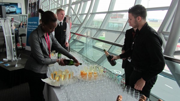 Filling the glasses
