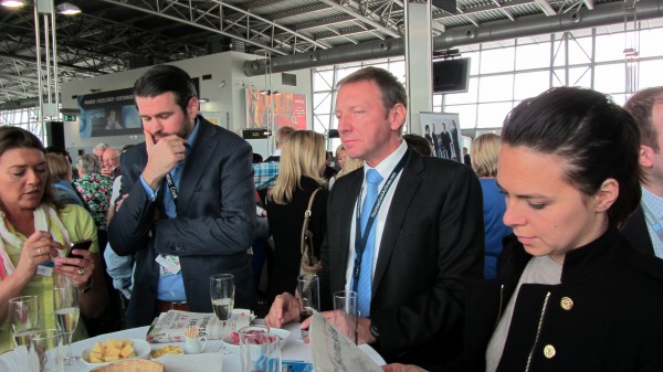 Thomas Cook Airlines staff: spokesman Baptiste van Outryve and Airline Manager Jean-Christophe Degen