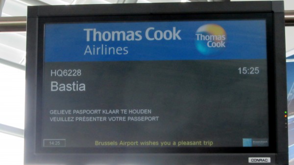 Flight HQ6228 to Bastia ready for boarding