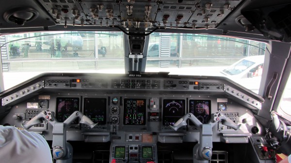 Cockpit view of the ERJ145