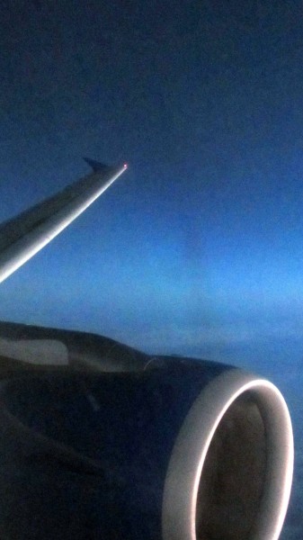Our plane through the night