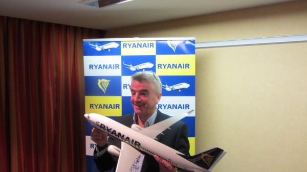 Michael O'Leary before the press conference