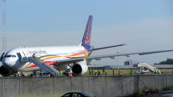 Two and a half hours before departure, in front of Abelag