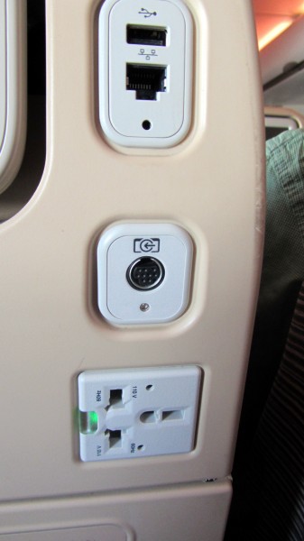 The various plugs available on the IFE