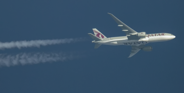 QATAR AIRWAYS BOEING 777 A7-BBA ROUTING HOUSTON--DOHA AS QR714  35,000FT.