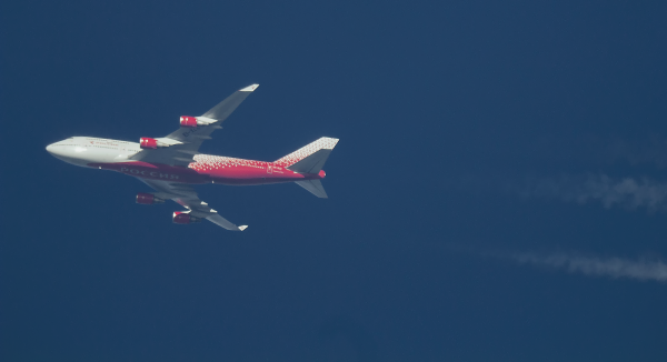 ROSSIYA BOEING 747 EI-XLC ROUTING WEST AS SDM5879  MOSCOW PUNTA CANA   32,000FT.